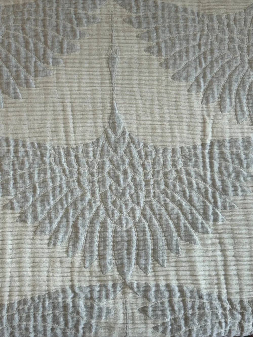 Modern Woven Throw Wedding Silver Gray + White Feathered Flock Jacquard Cotton